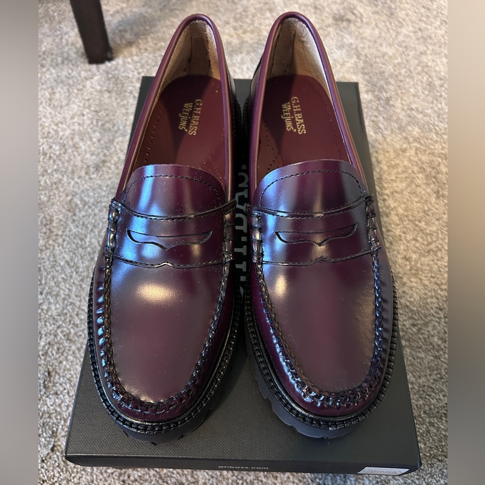 GH Bass Weejuns Whitney Super Lug Wine Womens 8